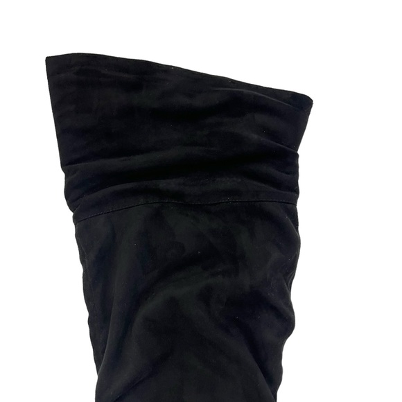 Journee Collection Size 8.5 Black Faux Suede Knee High Heeled Boots NWOB - Picture 5 of 10